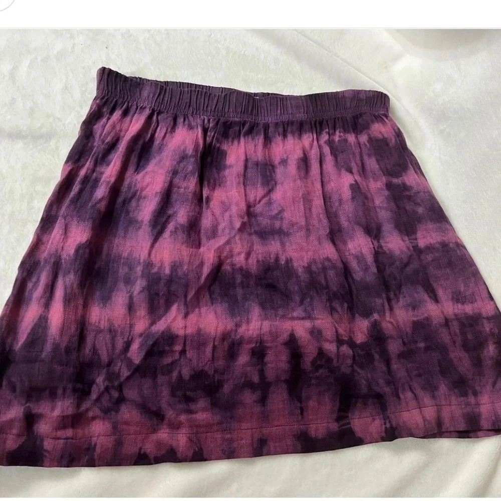 Hot Cotton Purple Black Tie Dye Mini Skirt Medium